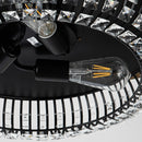 42" Modern Downrod Mount Crystal Ceiling Fan with Lighting and Remote Control