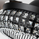 42" Modern Downrod Mount Crystal Ceiling Fan with Lighting and Remote Control