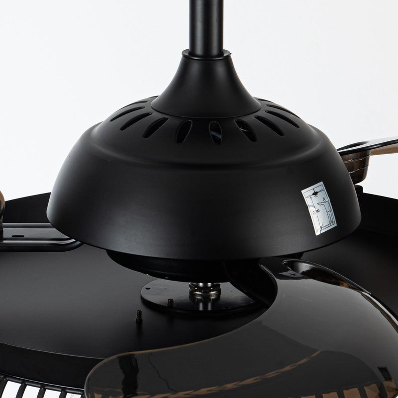 42" Modern Downrod Mount Crystal Ceiling Fan with Lighting and Remote Control