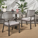 Outdoor Modern Aluminum Dining Chair with Cushion (Set of 2) by HouseOfZazla
