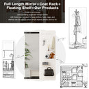 Wall Mounted Full Length Mirror With Shelf And Hook by HouseOfZazla