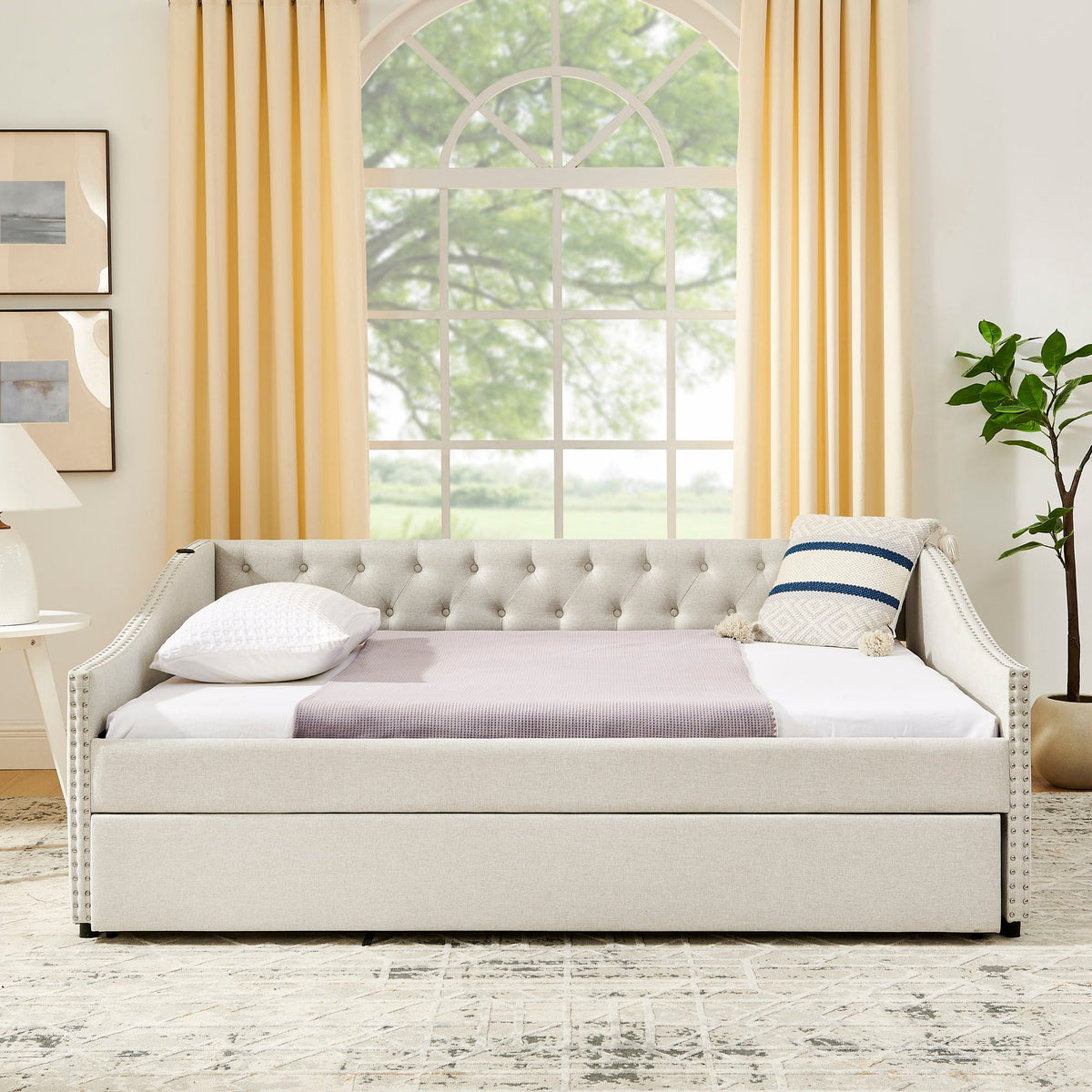 Upholstered Daybed With USB Charging & Pull Out Bed, photo 16 of 40