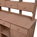 Topmax 65.7'' Tall Garden Potting Bench Table with Hutch
