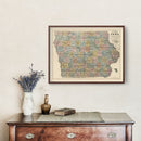Vintage Map of Iowa 1875