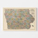Vintage Map of Iowa 1875