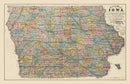 Vintage Map of Iowa 1875