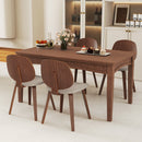Wooden Dining Chair Set of 2 with Bentwood Frame and Padded Seat-Walnut