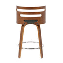 Cosini - Mid Century Modern Fixed Height Counter Stool With Footrest With Swivel (Set of 2)