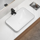 Undermount Bathroom Sink, Vessel Basin For Vanity Countertop - Milk White / Black by HouseOfZazla