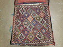 26" X 56" Antique Handmade Authentic Tribal Wool Rug Double Bag Tobreh