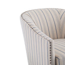 Transitional Upholstered Stripe Barrel Chair With Birch Wood Legs And Plush Cushioned Seat by HouseOfZazla
