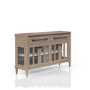 Power Ready - Buffet With Glass Cabinet Doors - Sand by HouseOfZazla
