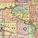 Vintage Map of South Dakota 1897