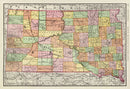 Vintage Map of South Dakota 1897