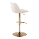 Toriano - Contemporary Adjustable Barstool With Swivel With Rounded T Footrest (Set of 2) by HouseOfZazla
