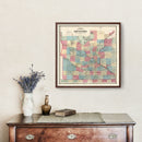 Vintage Map of Minnesota 1868