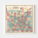 Vintage Map of Minnesota 1868