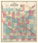 Vintage Map of Minnesota 1868