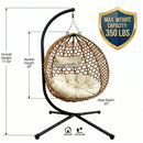 Folding PE Rattan Hanging Egg Chair with Stand by HouseOfZazla