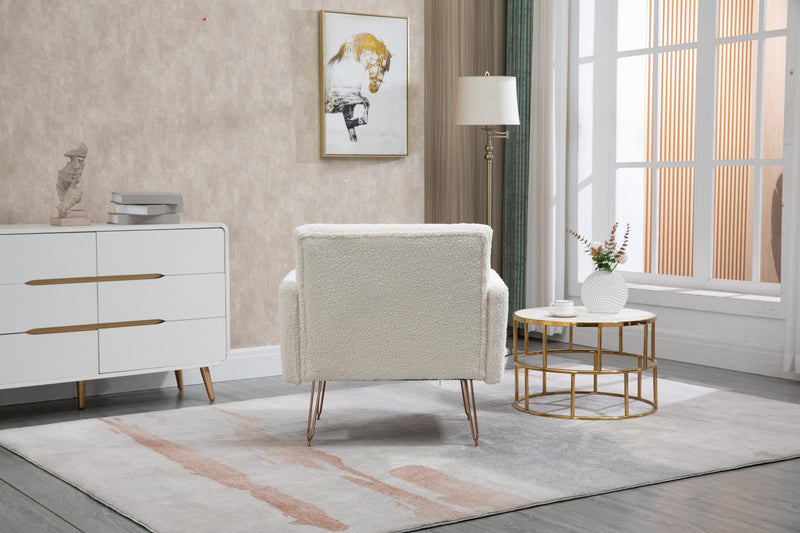 Accent Chair, leisure single sofa with Rose Golden feet