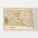 Vintage Map of South Dakota 1901