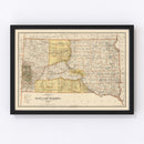 Vintage Map of South Dakota 1901