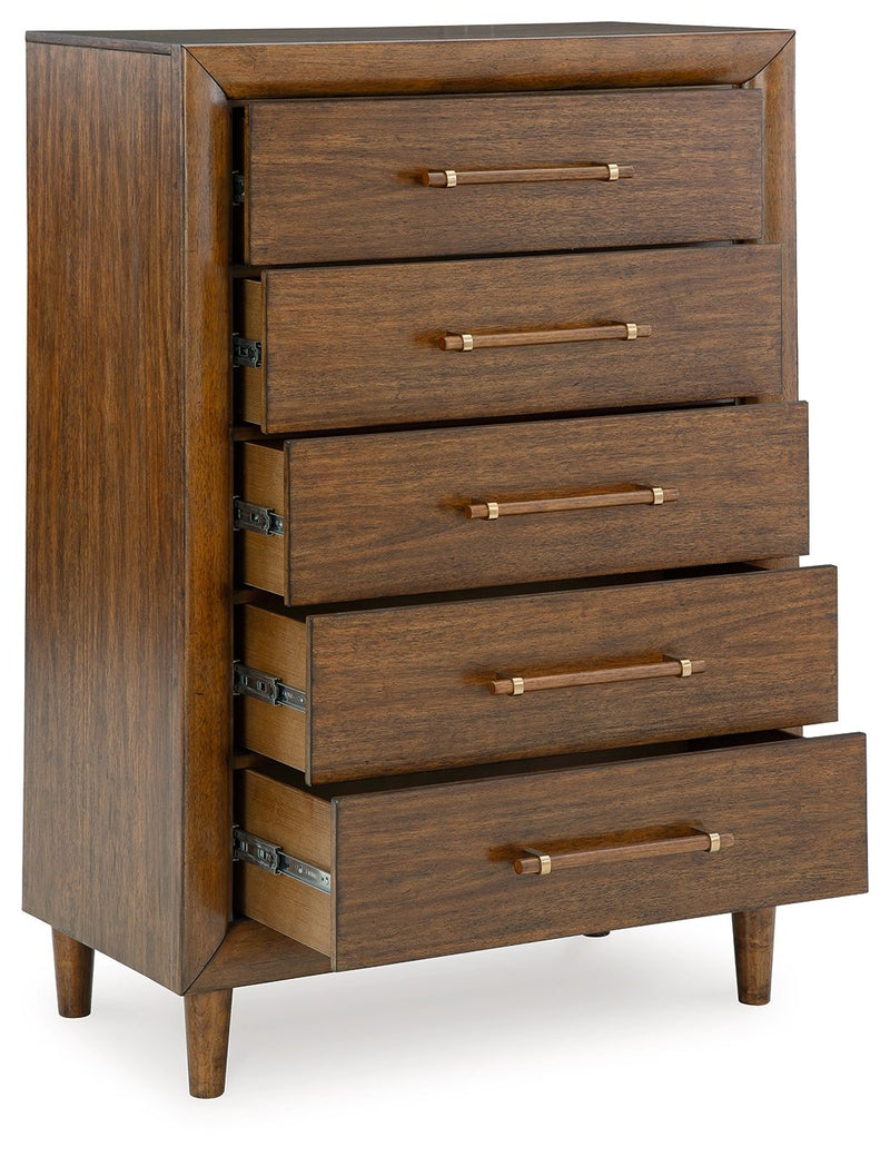 Lyncott - Five Drawer Chest - Brown, photo 4 of 7