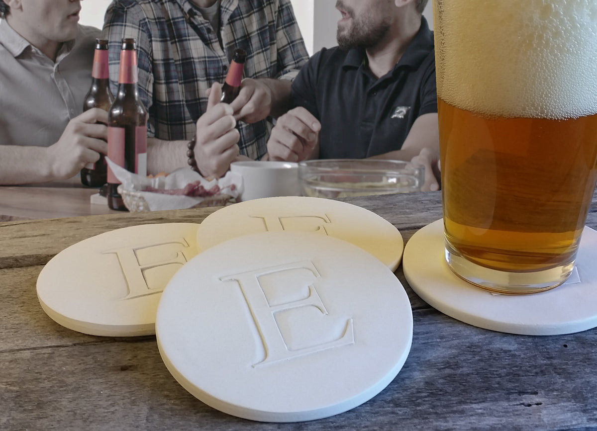E Drink Coasters, installed in a room