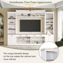 Farmhouse 4-Piece Entertainment Center with Bookshelf for TVs Up to 70"