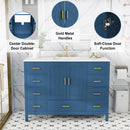 48" Bathroom Vanity Base Cabinet with 2 Soft-Close Double Doors & 9 Drawers