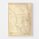 Vintage Map of Dakota Territory 1875