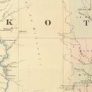 Vintage Map of Dakota Territory 1875