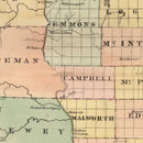Vintage Map of Dakota Territory 1885
