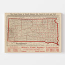 Vintage Map of South Dakota 1906