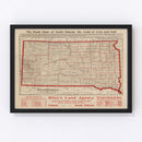 Vintage Map of South Dakota 1906