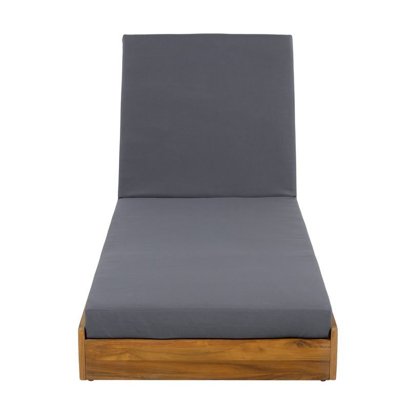 Lounge Chaise Set - Acacia Wood with Water-Resistant Cushions, photo 10 of 10
