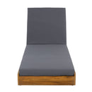Lounge Chaise Set - Acacia Wood with Water-Resistant Cushions