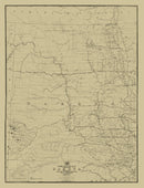 Vintage Post Route Map of Dakota Territory 1885