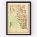 Dakota Territory Historic Map 1876