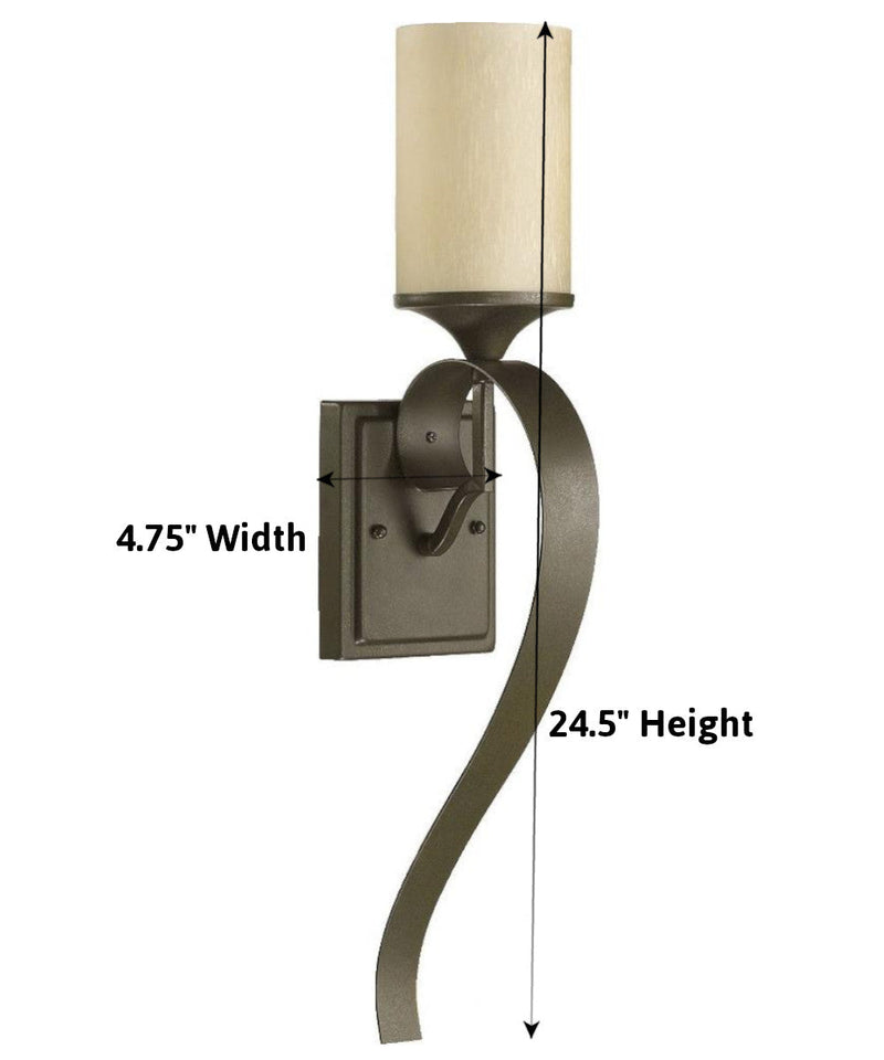 5"W Atwood 1-Light Wall Sconce  Oiled Bronze Amber Scavo Glass Shade