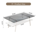Rectangle Coffee Table, Tempered Glass Tabletop With Metal Legs by HouseOfZazla