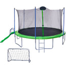 16FT Trampoline with Slide, Outdoor Trampoline for Kids and Adults with Enclosure Net and Ladder,football goal,backboard
