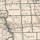 Vintage Map of Dakota Territory 1883