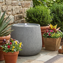 12.99' Gray Polyresin Outdoor Water Fountain with LED Light