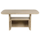 Kailani Cane Counter Height Storage Dining Table Beige Oak