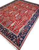 Handwoven Soumak Multicolor Wool Area Rug – 8’ x 10’