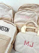 Tan Checkered Backpack - NO CUSTOMIZATION