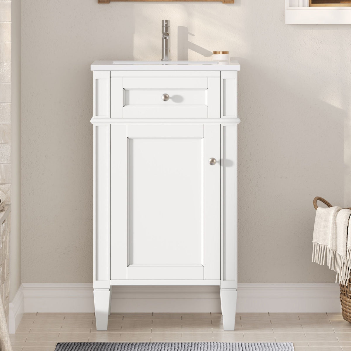 French Style Bathroom Vanity With Sink, Soft-Closing Door, Adjustable Shelf, Rectangular Design, photo 7 of 21