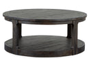 Boswell - Round Cocktail Table (With Casters) - Peppercorn