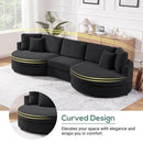 Modern 3 Seater Upholstered Sofa With Curved Design by HouseOfZazla